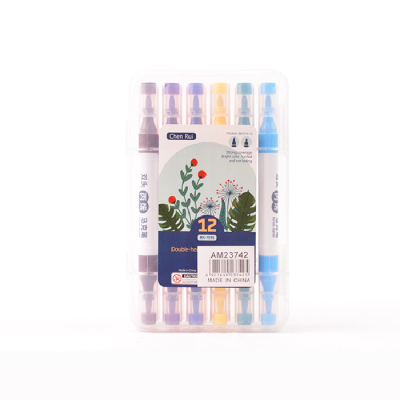 Marcador Acrilico Doble Punta X 12 Colores