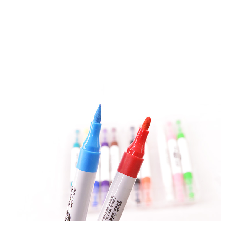 Marcador Acrilico Doble Punta X 12 Colores