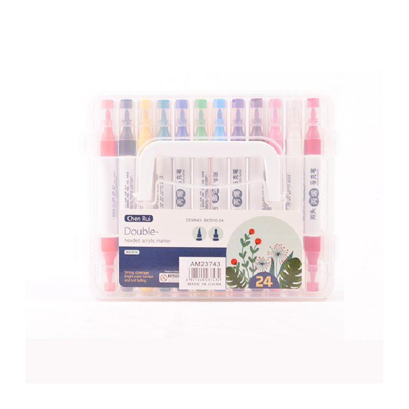 Marcador Acrilico Doble Punta X 24 Colores
