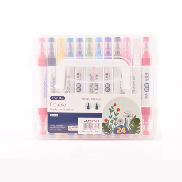 Marcador Acrilico Doble Punta X 24 Colores