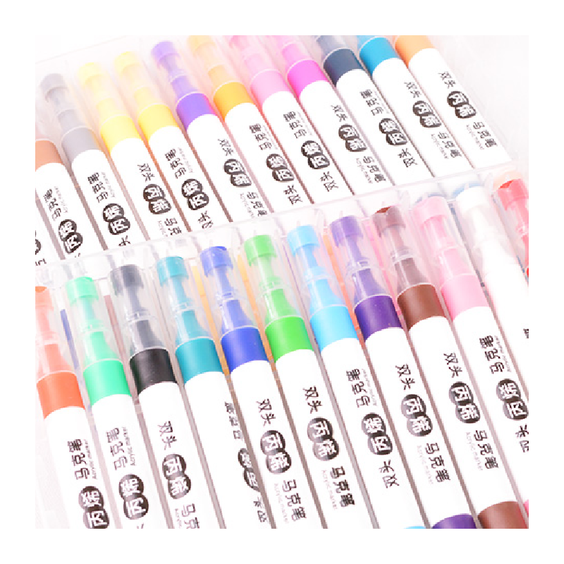 Marcador Acrilico Doble Punta X 24 Colores