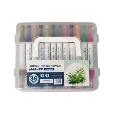 Marcador Acrilico Doble Punta X 36 Colores