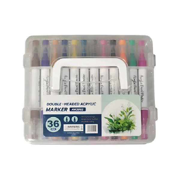 Marcador Acrilico Doble Punta X 36 Colores