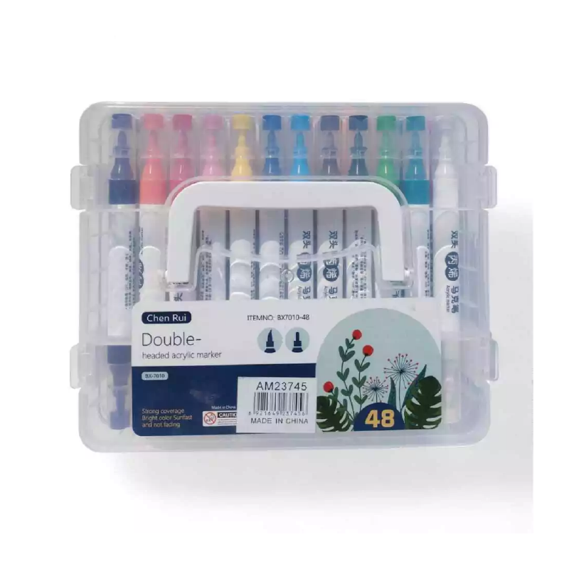 Marcador Acrilico Doble Punta X 48 Colores