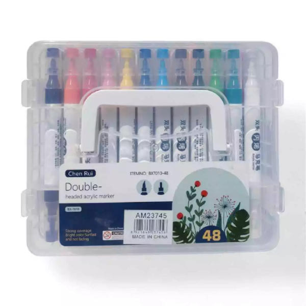 Marcador Acrilico Doble Punta X 48 Colores