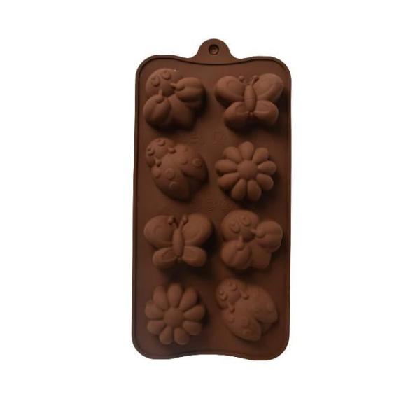 Molde Reposteria Flor y Mariposa X 8 Cavidades