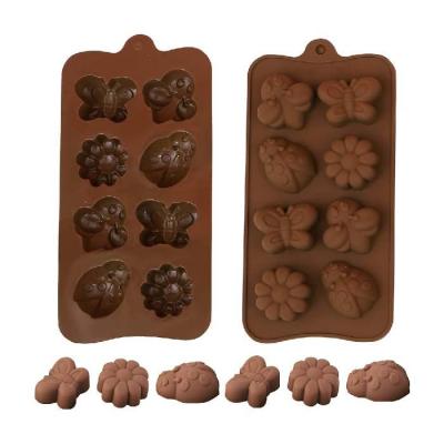 Molde Reposteria Flor y Mariposa X 8 Cavidades