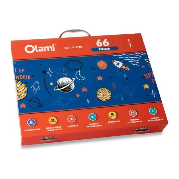 Valija De Arte 66 Piezas (Azul)