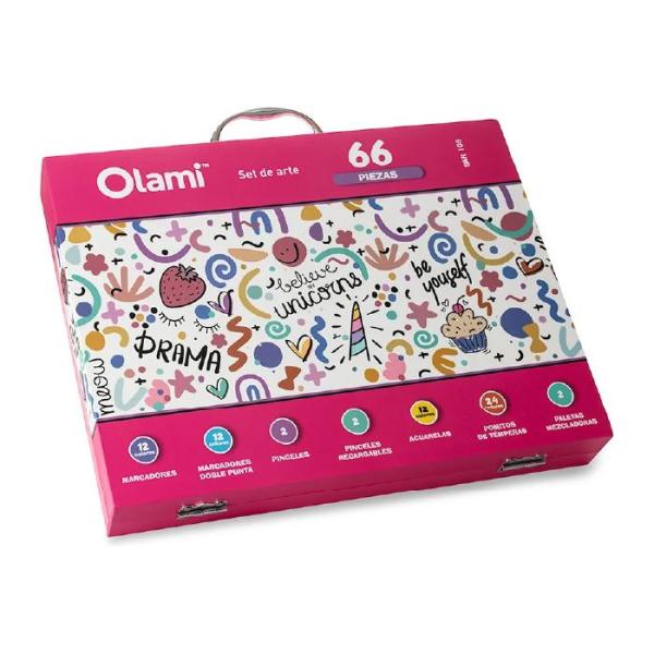 Valija De Arte 66 Piezas (Rosa)