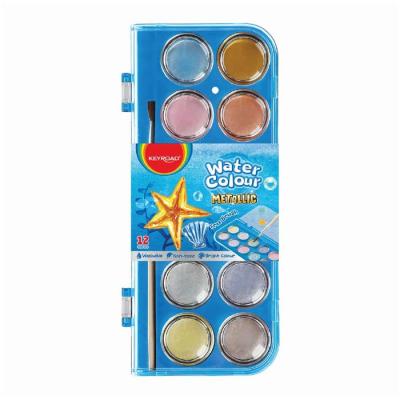 Acuarela Metallic 12 Colores + Pincel 20 mm