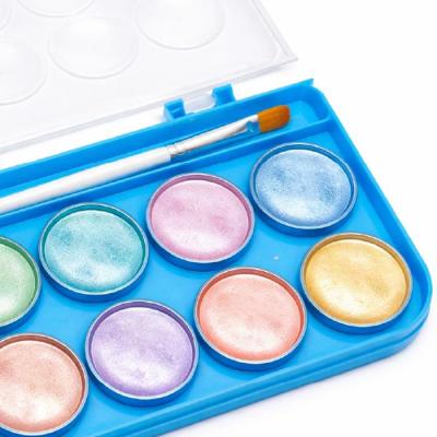 Acuarela Metallic 12 Colores + Pincel 20 mm