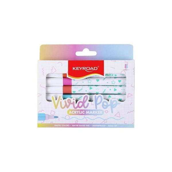 Marcador Acrílico X 8 Colores Pastel