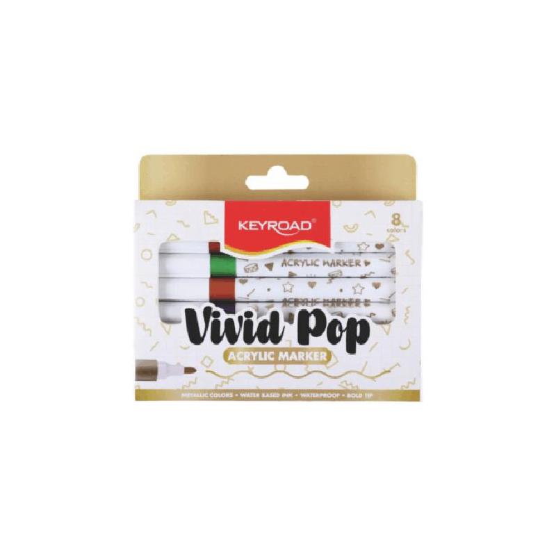Marcador Acrílico X 8 Colores Metalizados
