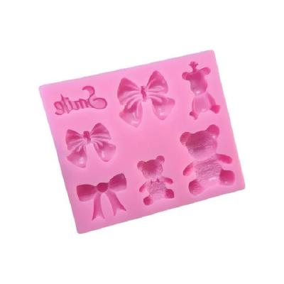 Molde De Silicona Osos Y Moños 029B12