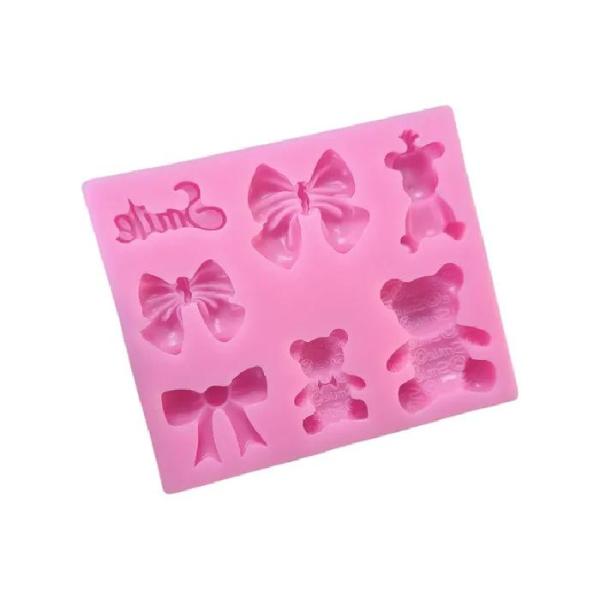 Molde De Silicona Osos Y Moños 029B12