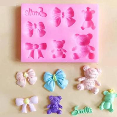 Molde De Silicona Osos Y Moños 029B12