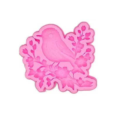 Molde De Silicona Pájaro En Rama 028H12