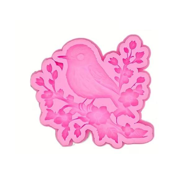 Molde De Silicona Pájaro En Rama 028H12
