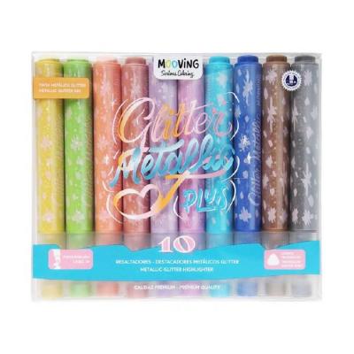 Resaltador Metálico Glitter X 10 Colores