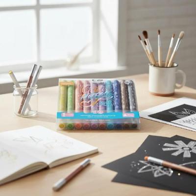 Resaltador Metálico Glitter X 10 Colores