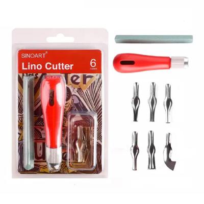 Lino Carving Cutter Tols Con 6 Gubias