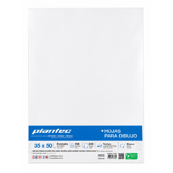 Papel Para Dibujo 106 Grs 35 X 50 Cm X Unidad
