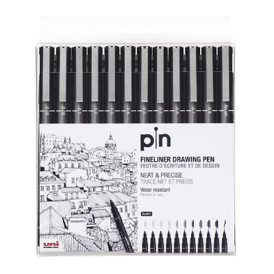 Estilógrafo Uni Pin 200 Estuche X 12 Surtidos