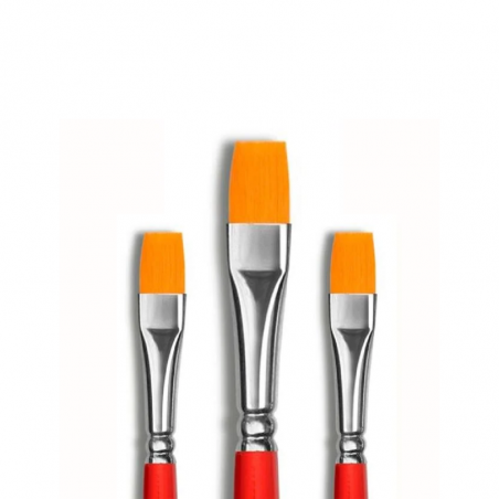 Pincel De Fibra Sintética Dorada Plano Toray Serie 8400