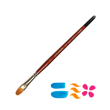 Pincel Lengua De Gato De Fibra Sintética Dorada Toray Serie 8450