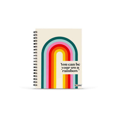 Cuaderno Tapa Dura Rainbow Espiral 80 Hjs 16 X 21 Cm