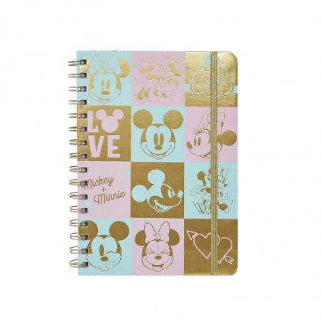 Cuaderno Tapa Dura Rayado Mickey & Minnie 80 Hjs A5