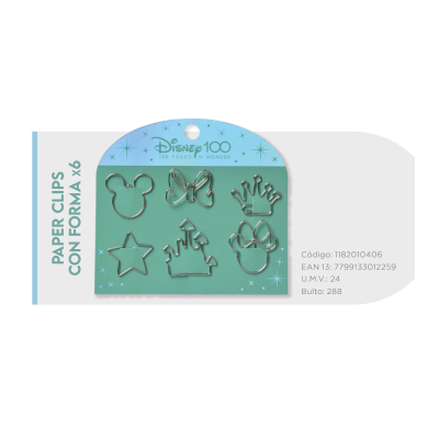 Paper Clips Con Forma Disney 100 Años X 6 Unidades - Imagen 2