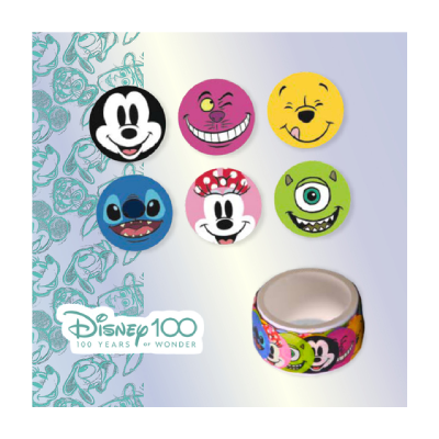 Cinta Washi Tape Stickers Redondos Disney 100 Años - Imagen 3