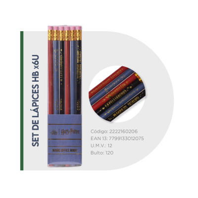 Set Lápices HB Harry Potter X 6 Unidades - Imagen 2