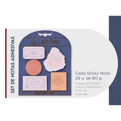 Set De Notas Adhesivas Harry Potter X 4 Block - Imagen 2