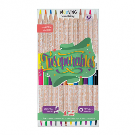 Lápices Bicolor Inseparables X 12-24 Colores