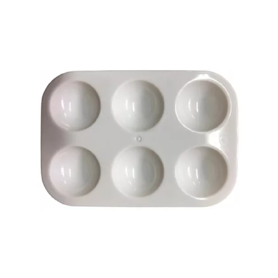 Paleta Mezcladora Plástica Rectangular X 6 Cavidades 12