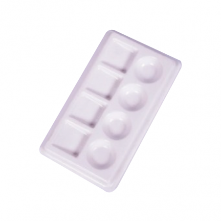 Paleta Mezcladora Plástica Rectangular 8 Cavidades 16 X 9 X 1,2 cm