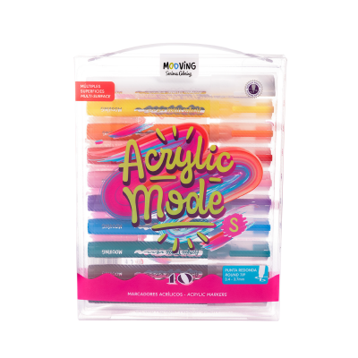 Marcador Acrílico Acrylic Mode (S) X 10 Colores