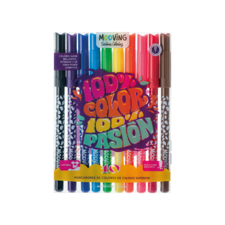 Marcador 100% Color 100% Pasión  X 10 Colores
