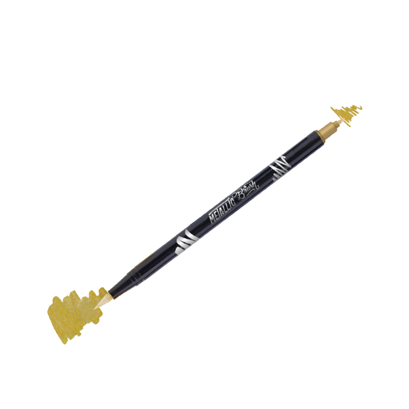 Marcador Long Doble Punta Pincel Metalizados X 8 Colores - Imagen 2