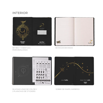Mooving Notes Tapa Dura Harry Potter 96 Hjs 90 Grs A5 - Imagen 4