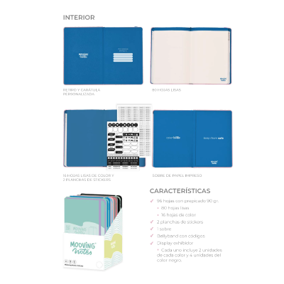 Mooving Notes Tapa Flex Liso 96 Hjs 90 Grs A5 - Imagen 2