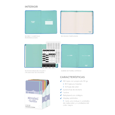 Mooving Notes Tapa Dura Punteado 96 Hjs 90 Grs A5 - Imagen 2