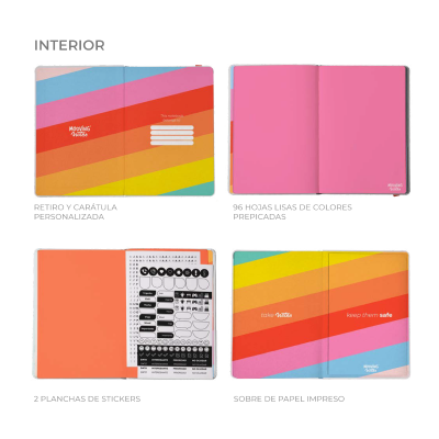 Mooving Notes Tapa Dura Rainbow 96 Hjs 90 Grs A5 - Imagen 2