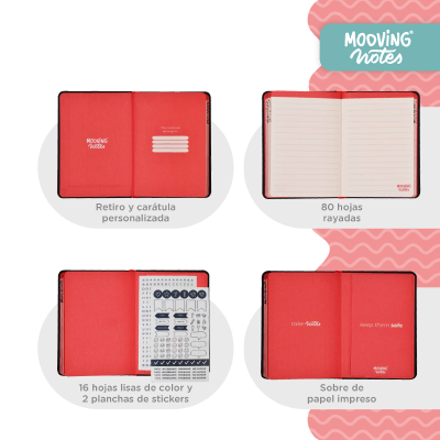 Mooving Notes Tapa Dura Rayados 96 Hjs 90 Grs A6 - Imagen 6