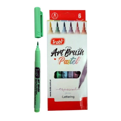 Marcador Punta Pincel Art Brush Pastel X 6 Colores