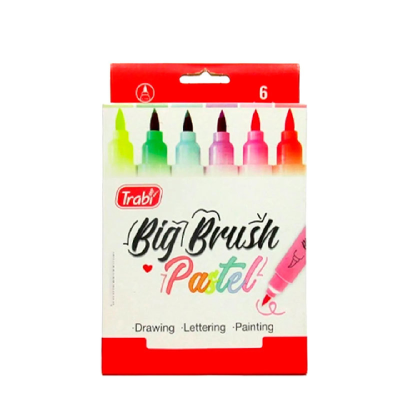 Marcador Punta Pincel Big Brush X 6 Colores Pastel