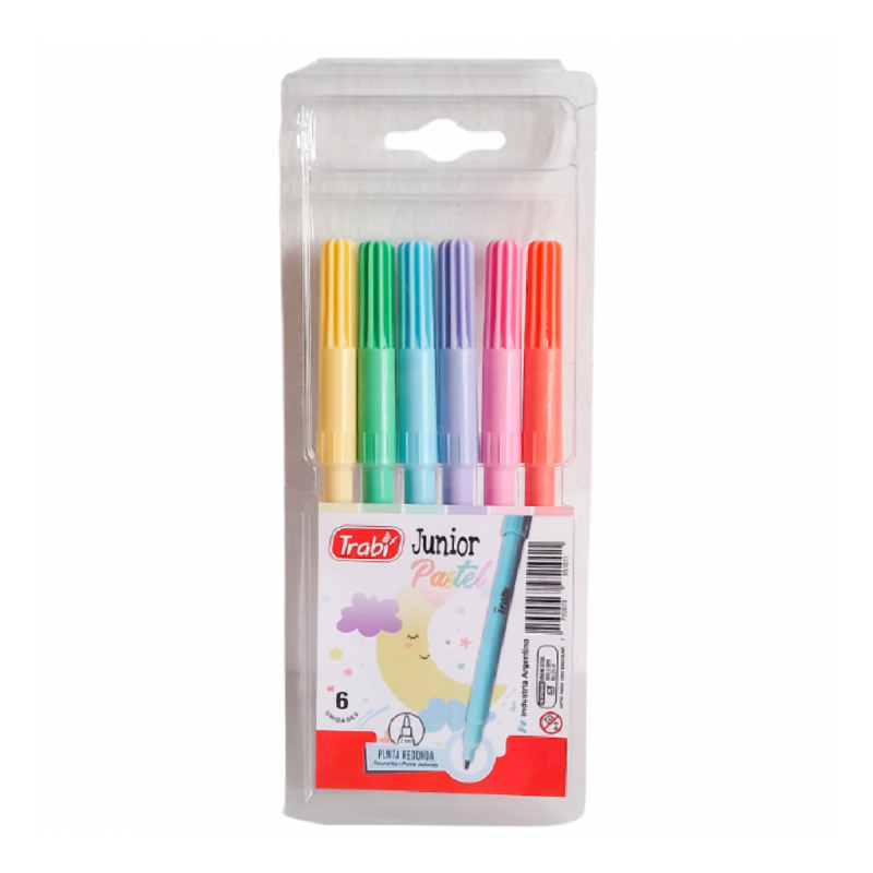 Marcador Junior X 6 Colores Pastel