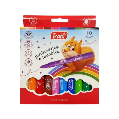 Marcador Pinturones Lavables X 10 Colores